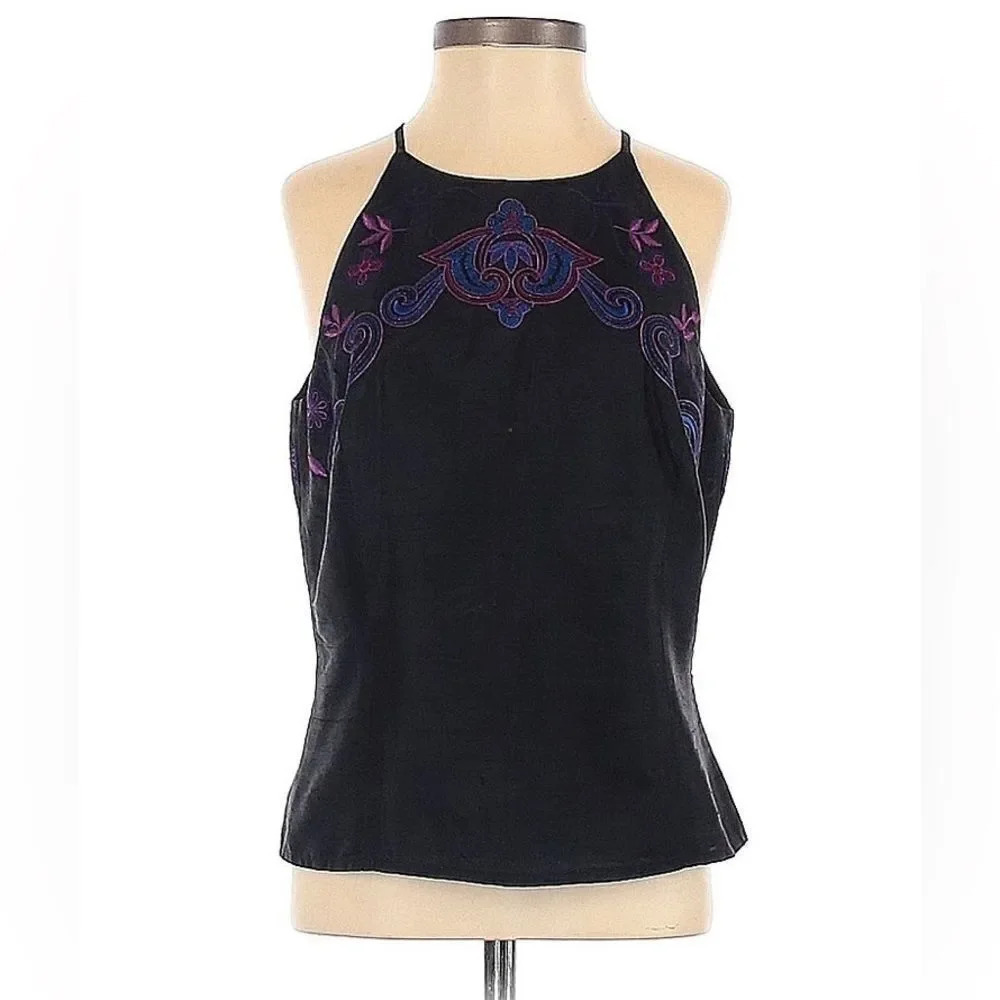Ann Taylor Loft  90’s Embroidered Floral blouse